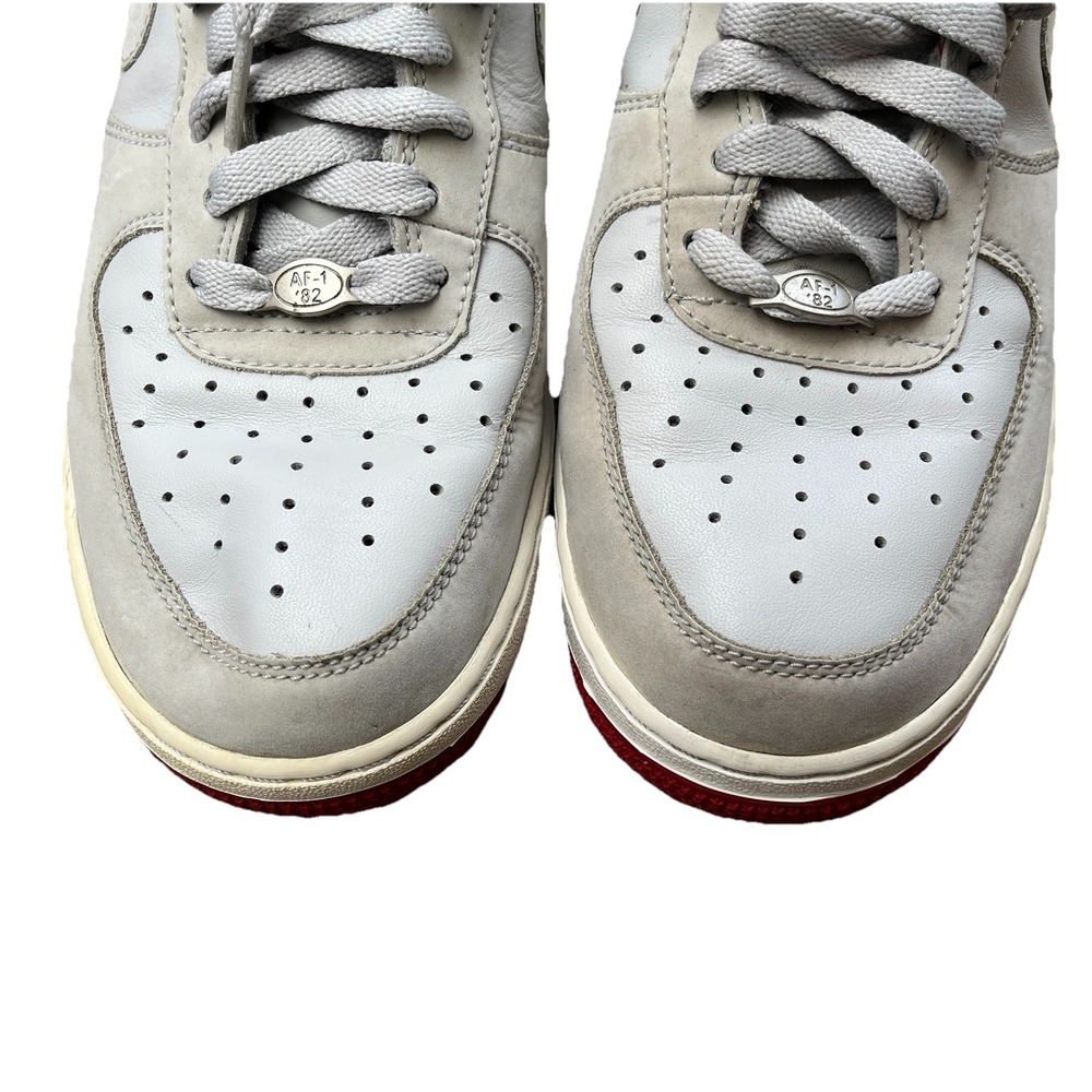 Nike Air Force 1 Sneakers Men's 8 Grey Varsity Red Y2K Low Top Basketball Shoes - Picture 3 of 16